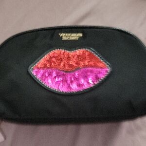 Victoria's Secret Black Bag with Sequin Lips NEW YEAR SALE 🎆🎇🎈🎉